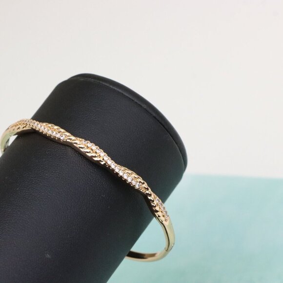 Elegant Rose Gold Bangle with Sparkling Twisted Chain Design, XPBL0509 - Picture 8 of 12